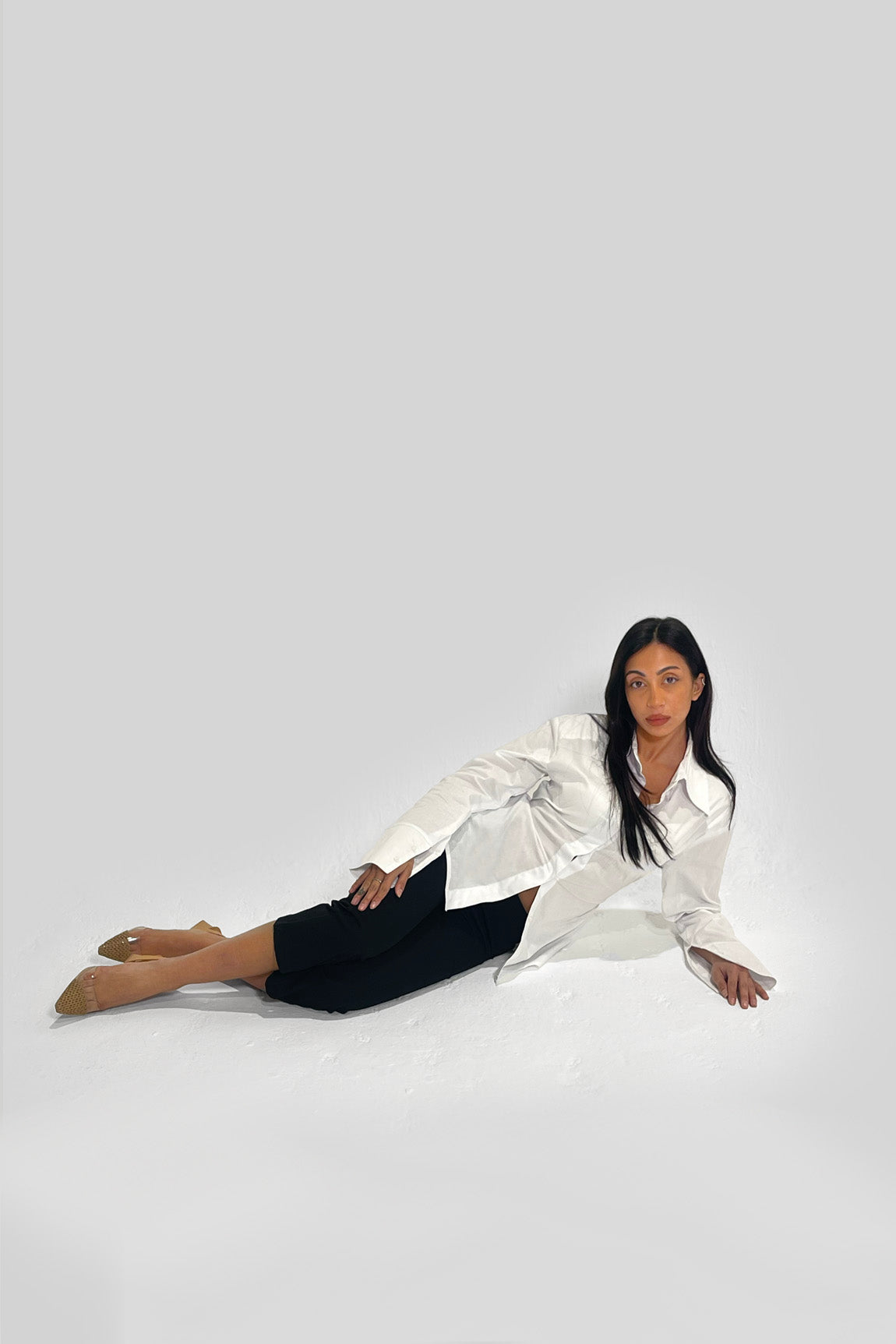 Poplin Collared White Shirt