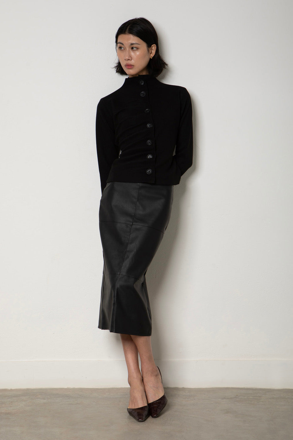 Buttoned Black Sweater