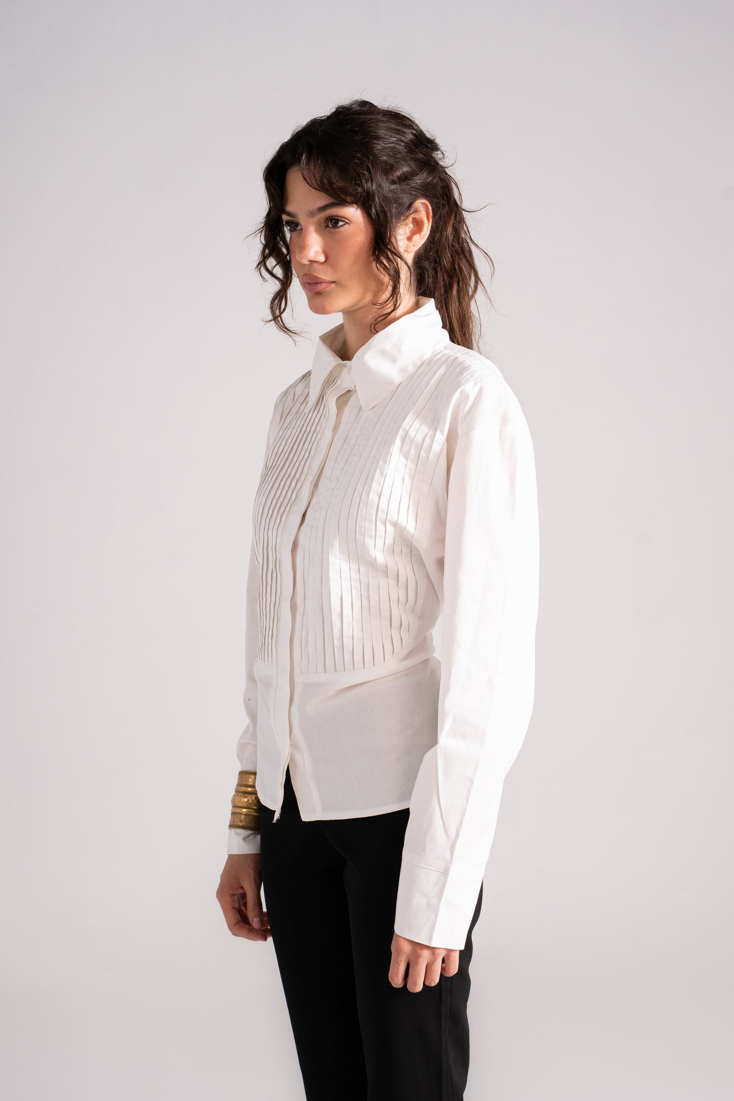 Pleated Shirt Long Sleeve