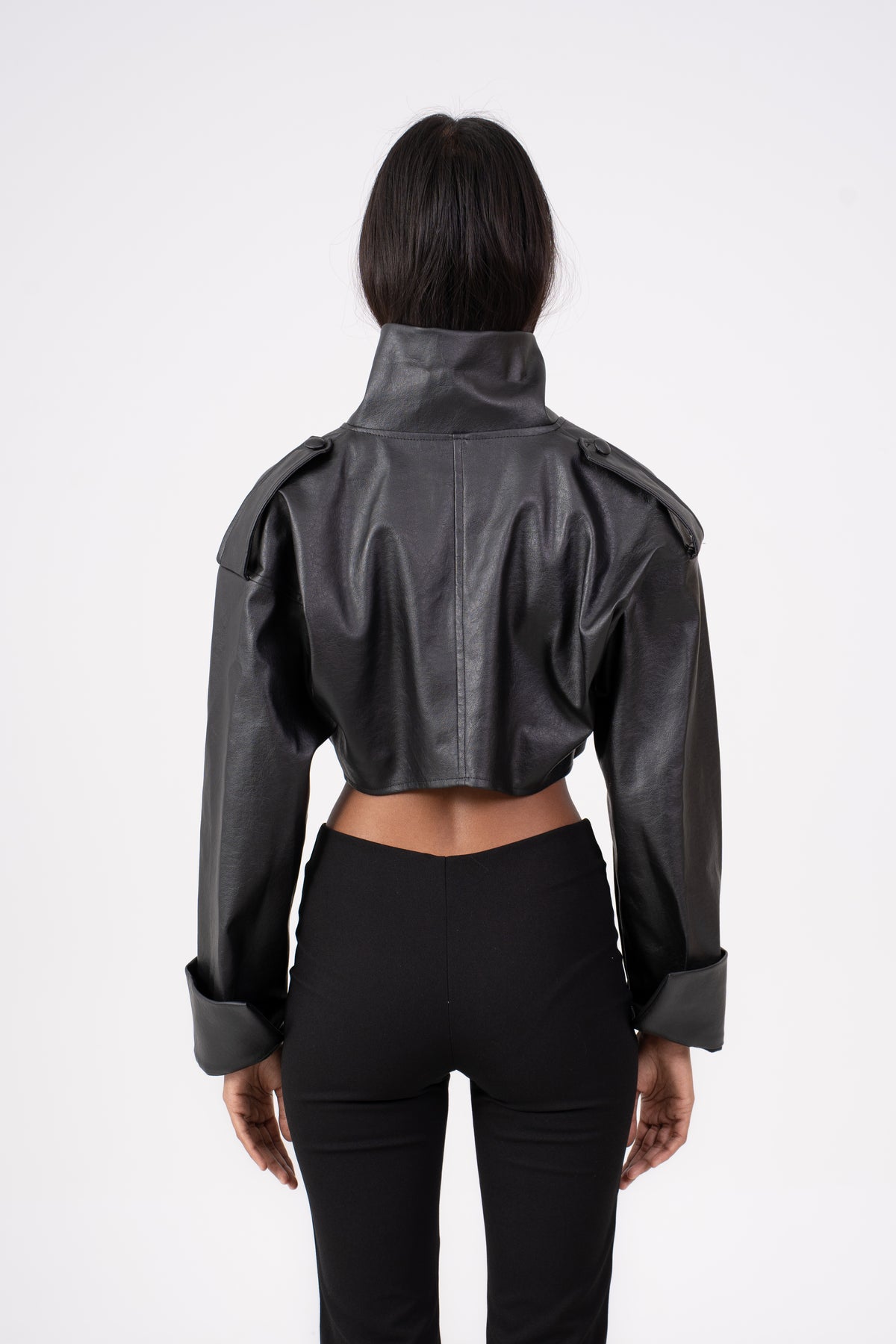 Leather Cropped Shrug