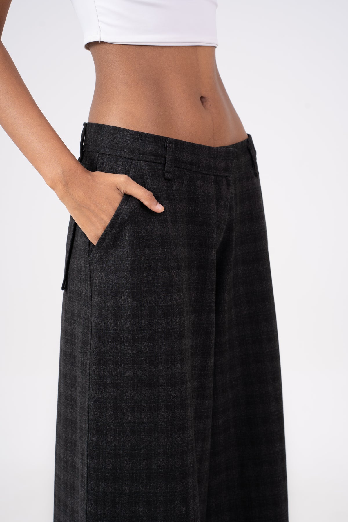 Checkered Wool Pants