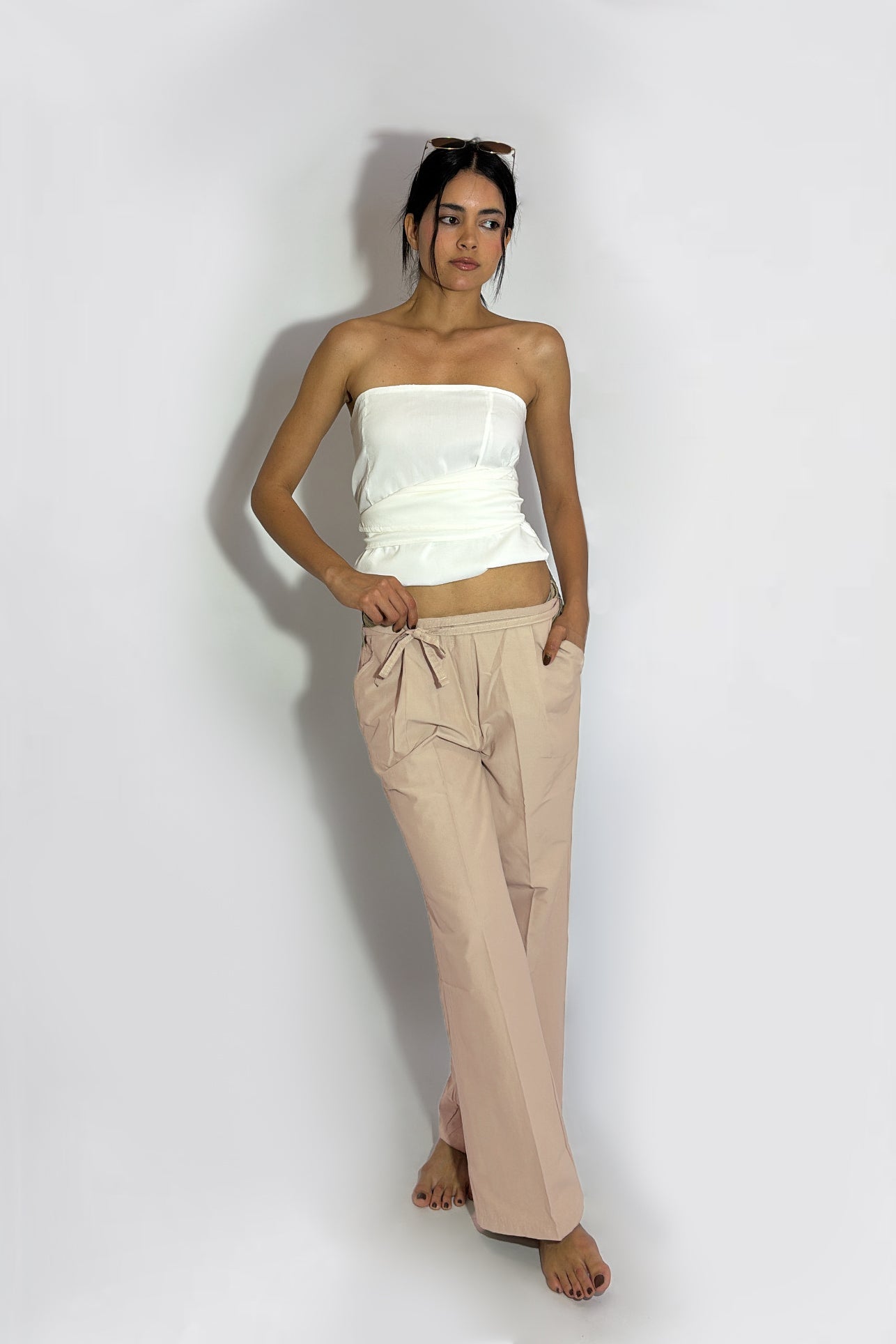 Gabardine Low Rise Trouser Beige