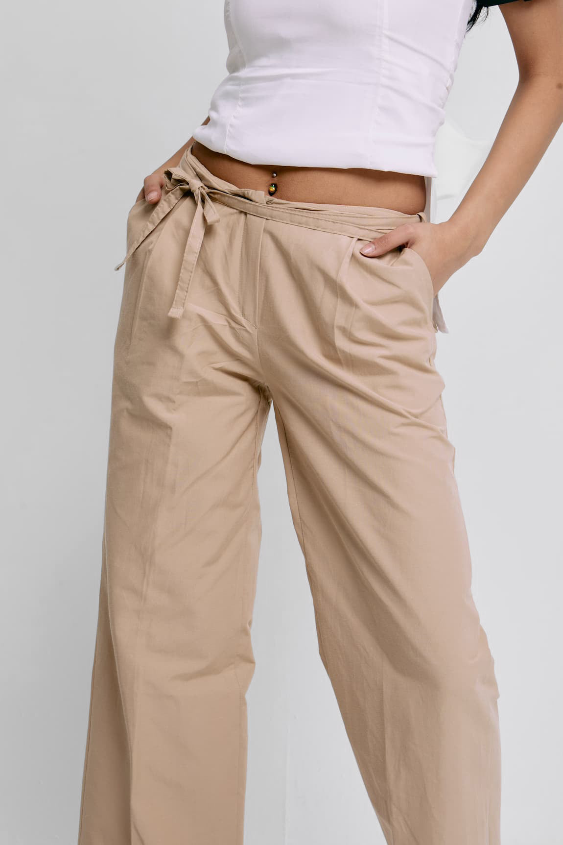 Gabardine Low Rise Trouser Beige