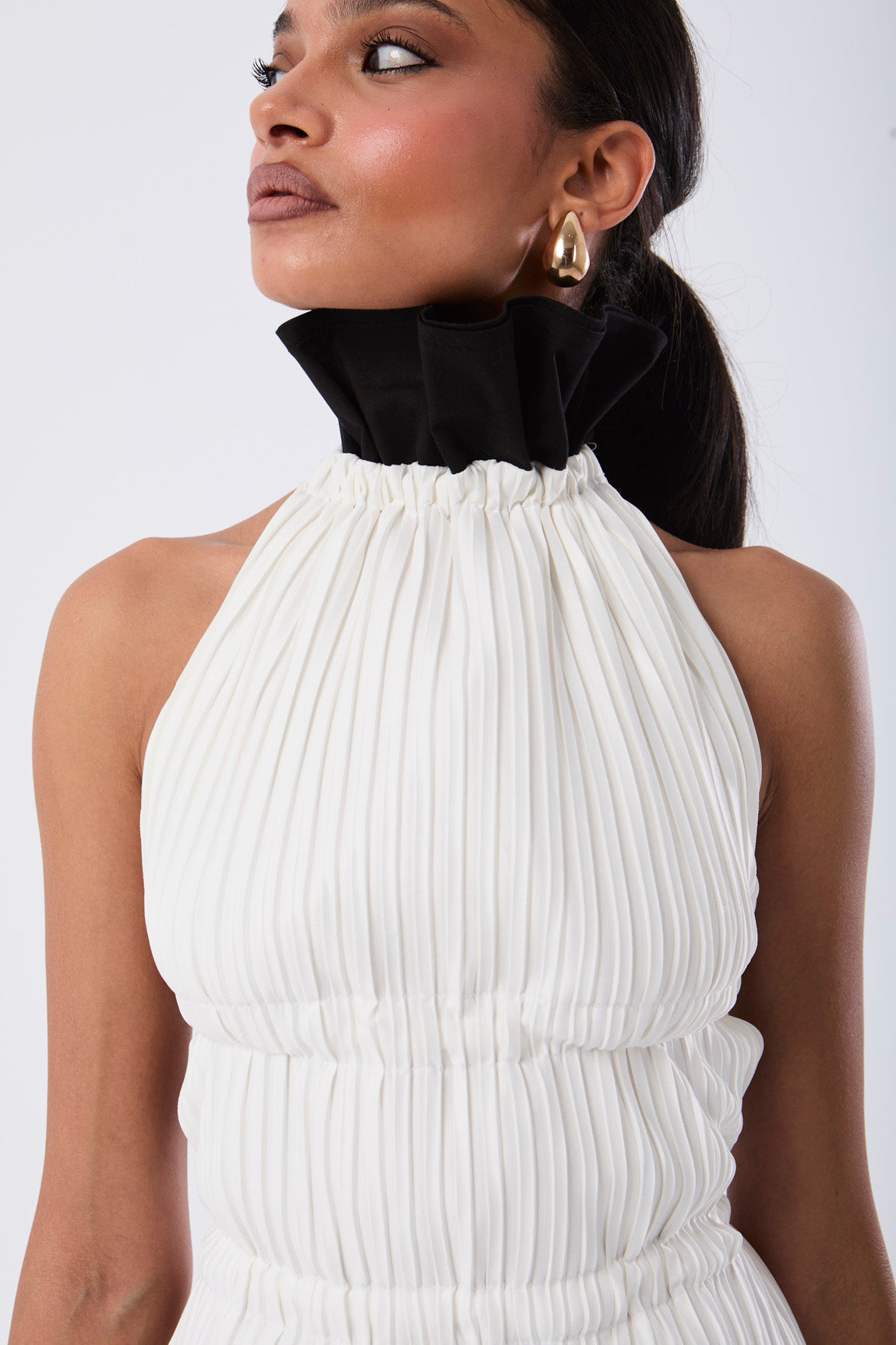 Pleated Collared Top