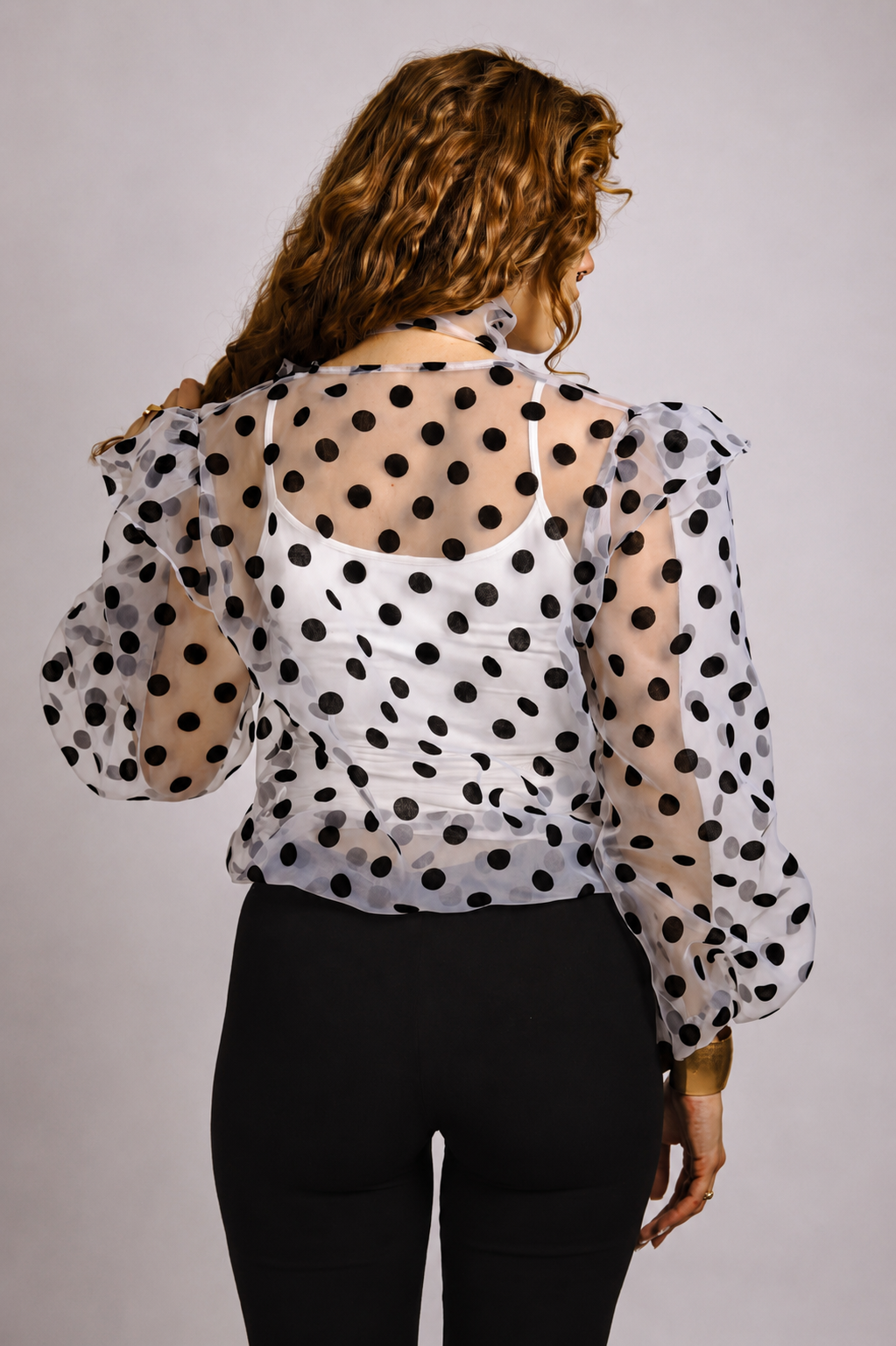 Dramatic Polka Dots Blouse