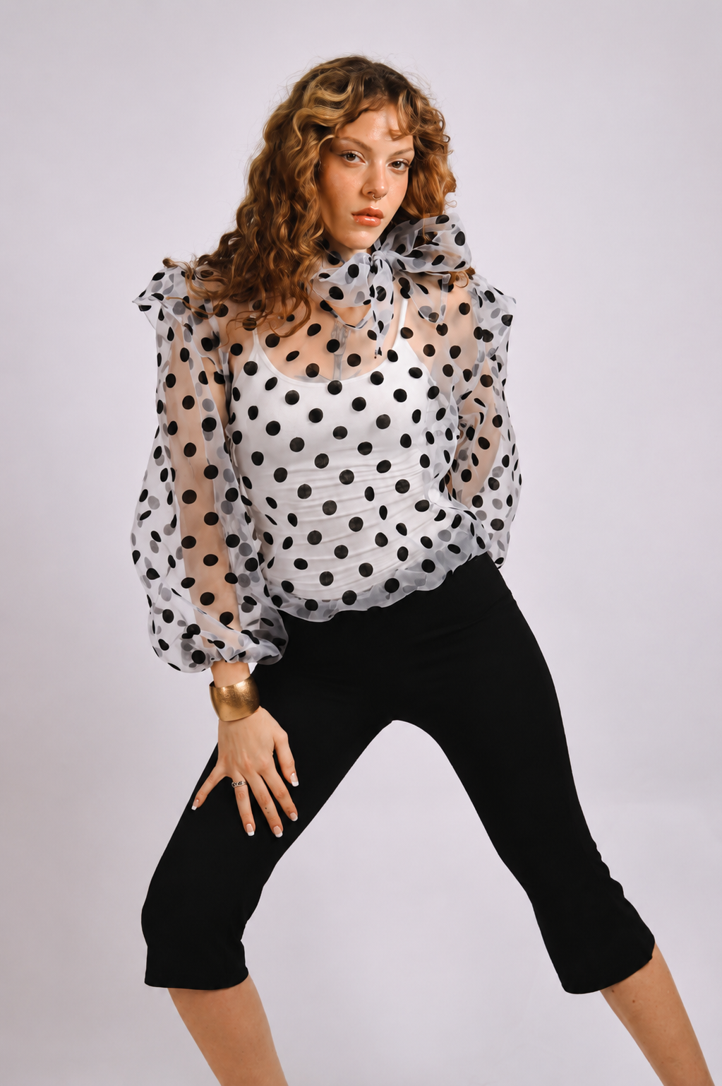 Dramatic Polka Dots Blouse