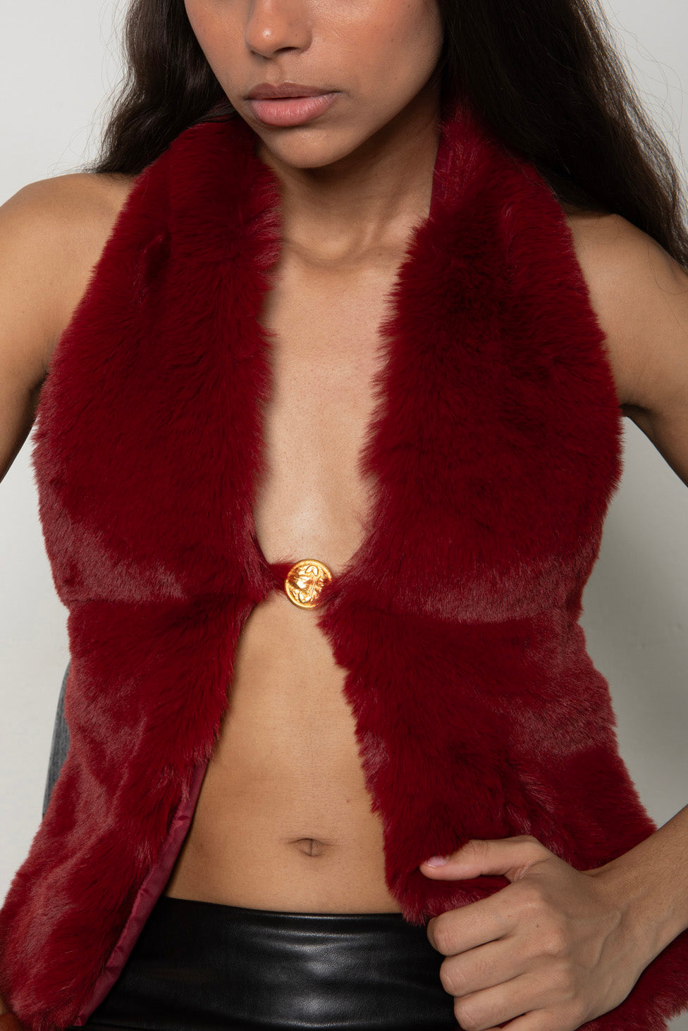 Fur Backless Top