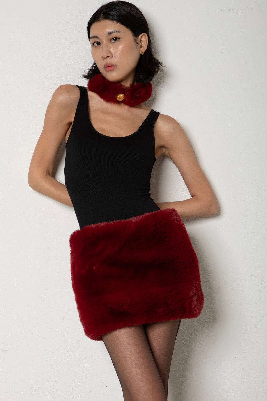 Fur Mini Skirt