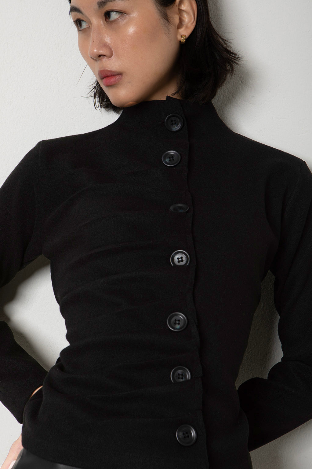 Buttoned Black Sweater