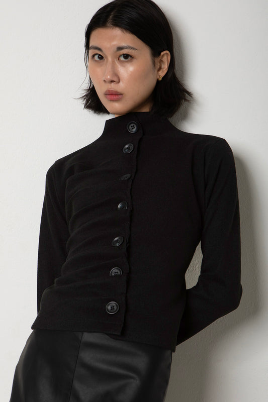 Buttoned Black Sweater