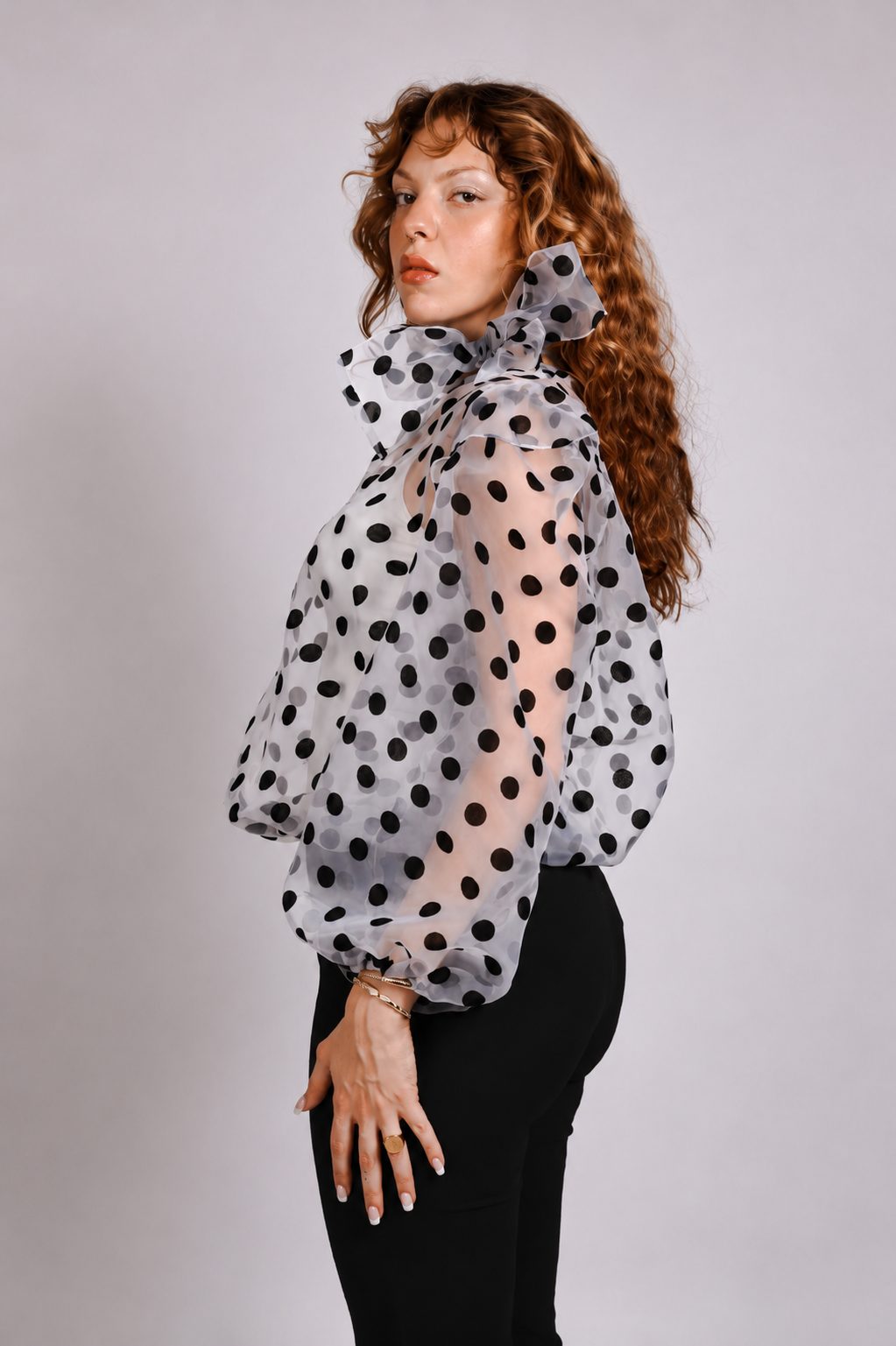 Dramatic Polka Dots Blouse