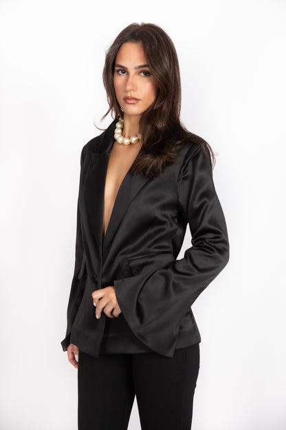 Satin Blazer Black