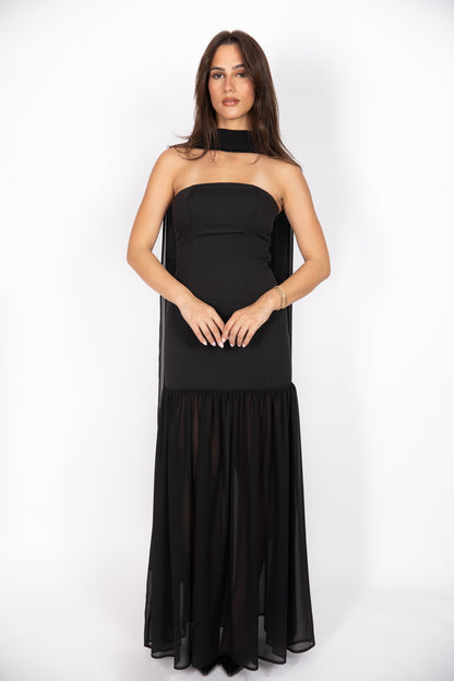 Combined chiffon Gown