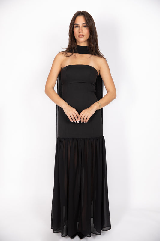 Combined chiffon Gown
