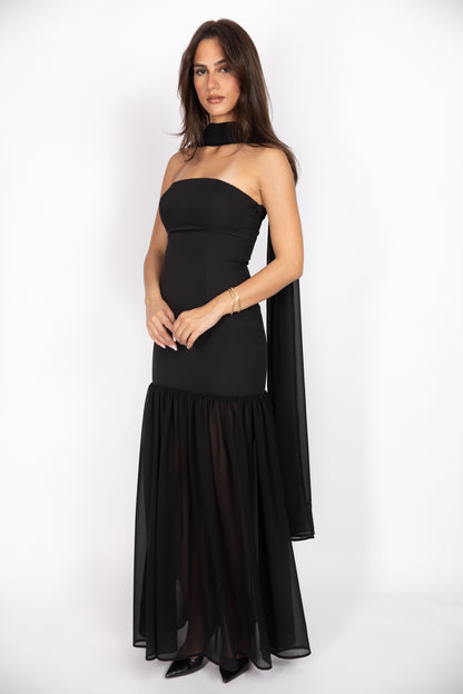 Combined chiffon Gown