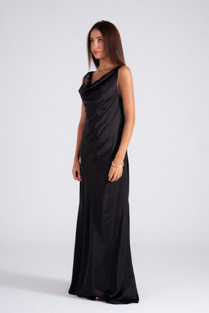 Draped Satin Dress