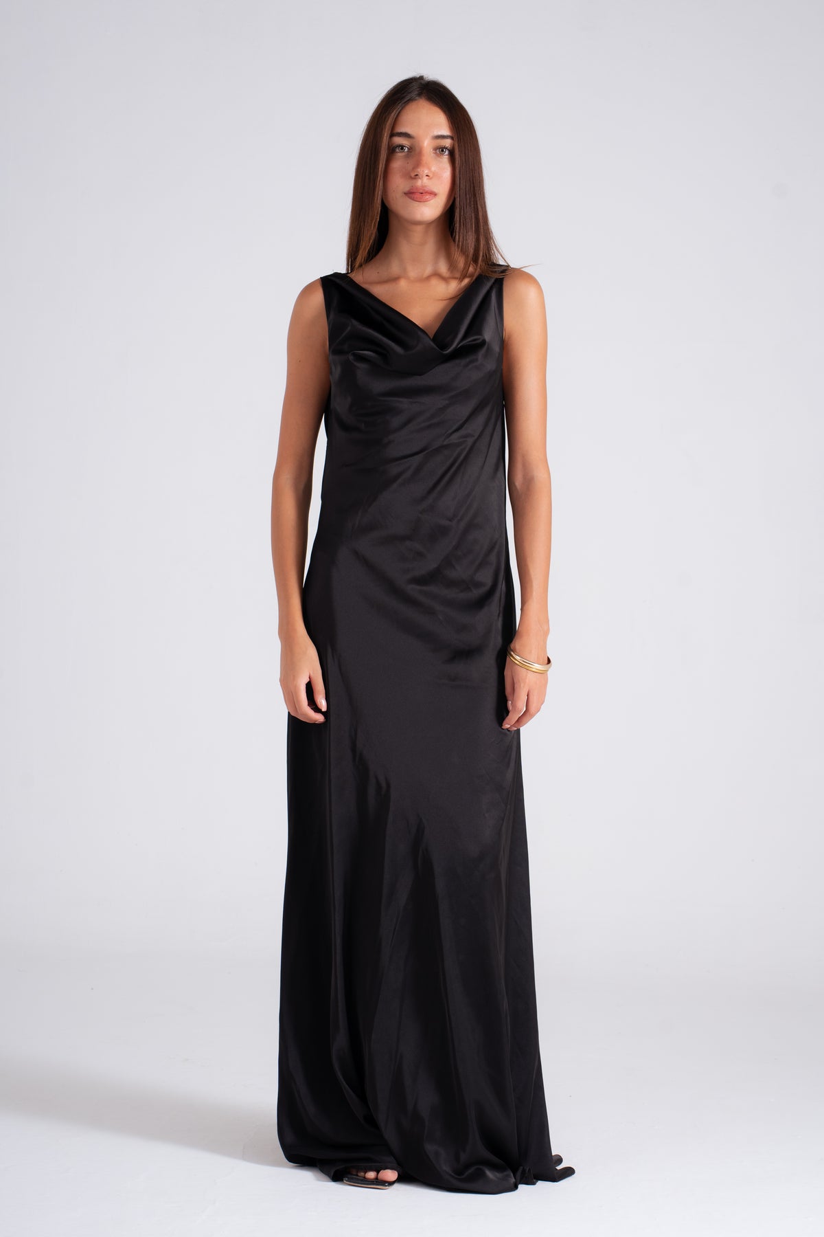 Draped Satin Dress