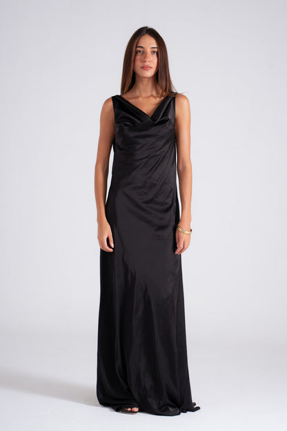 Draped Satin Dress
