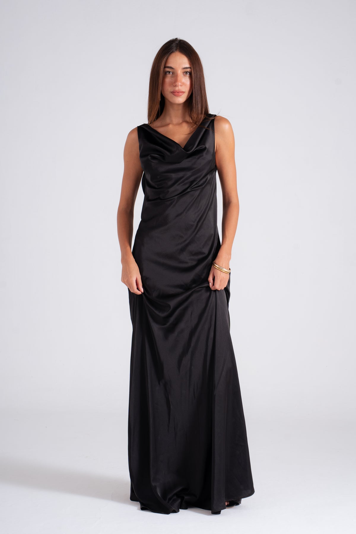 Draped Satin Dress