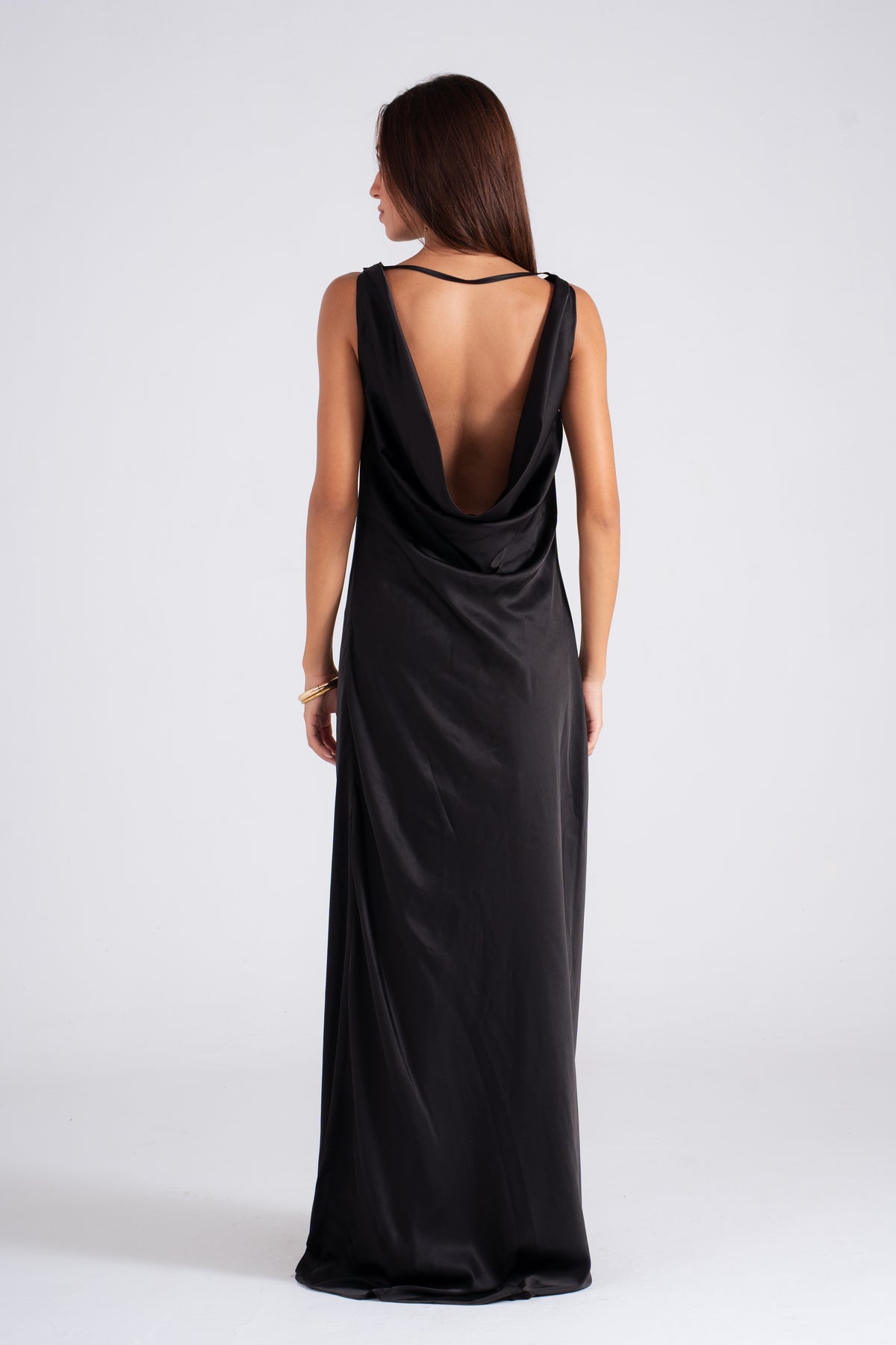 Draped Satin Dress