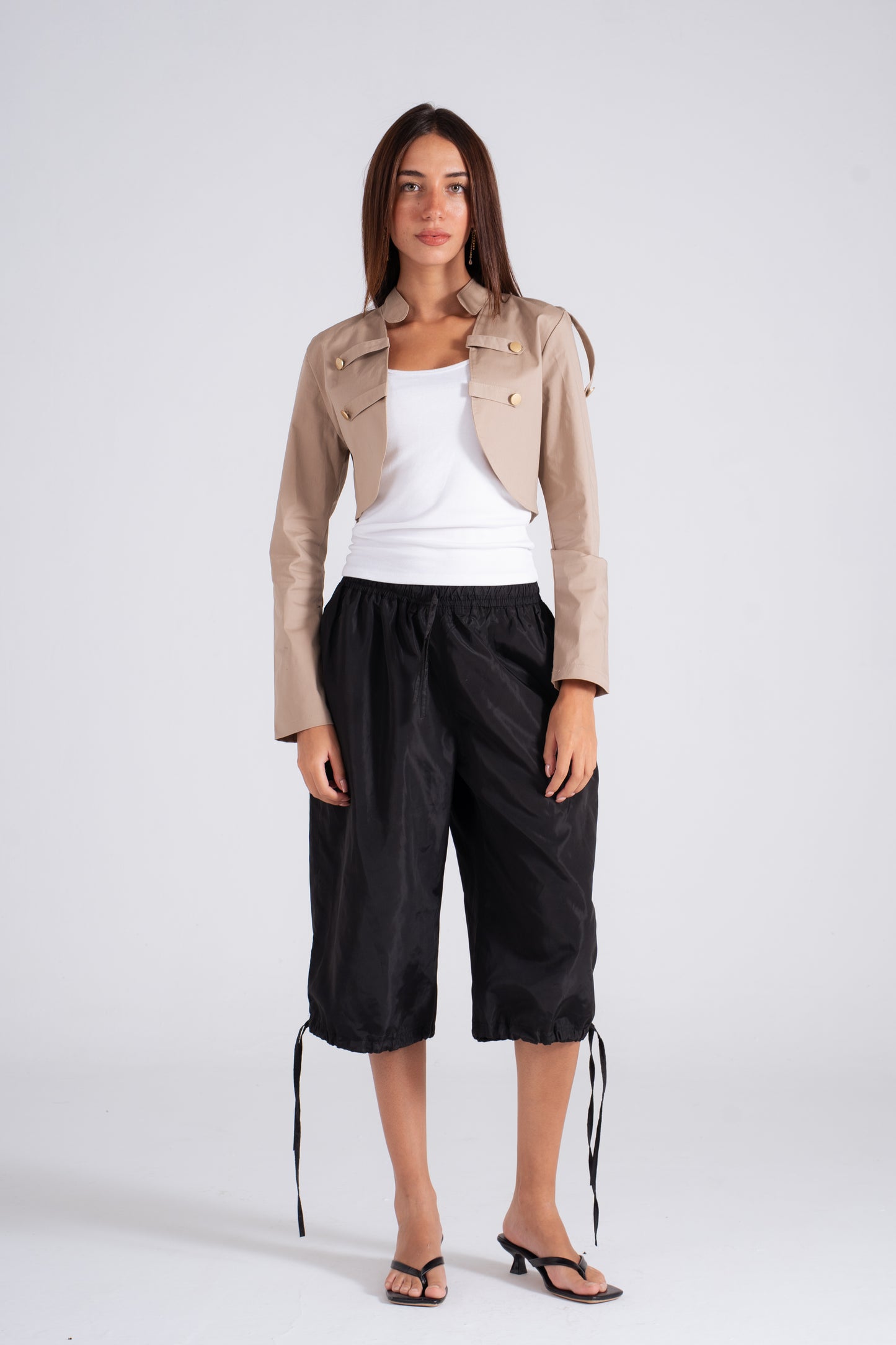 Cropped Jacket Beige