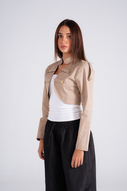 Cropped Jacket Beige