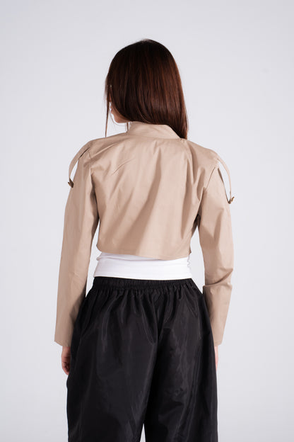 Cropped Jacket Beige
