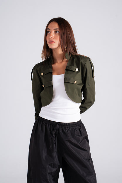Cropped Jacket Olive