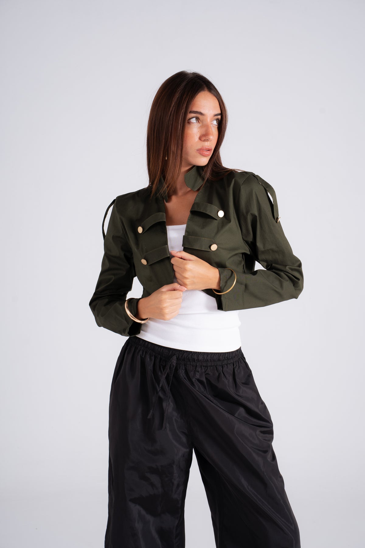 Cropped Jacket Olive
