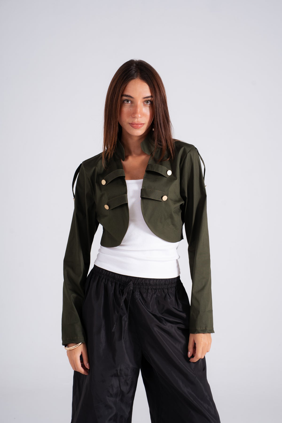 Cropped Jacket Olive