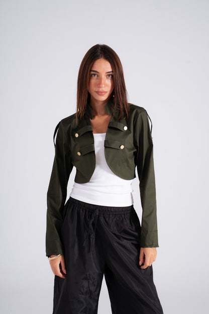 Cropped Jacket Olive