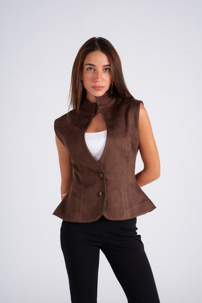 Suede Structured Waistcoat