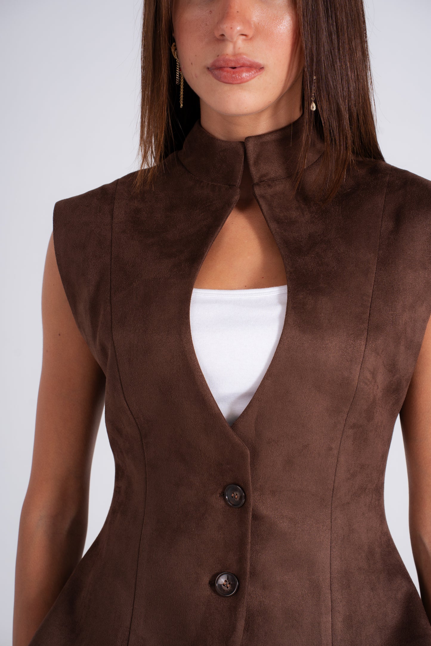 Suede Structured Waistcoat