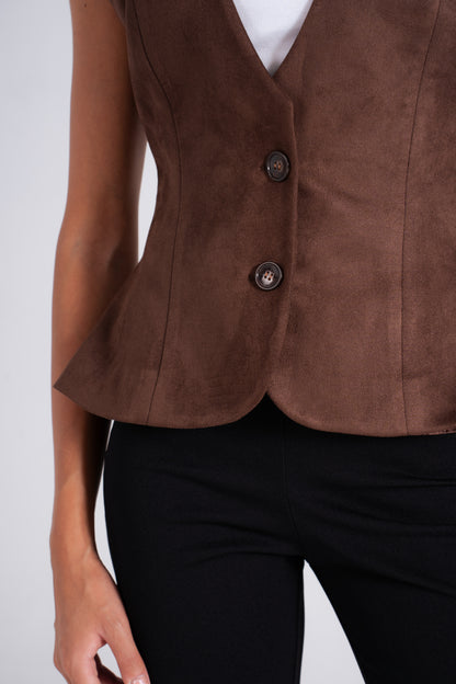 Suede Structured Waistcoat