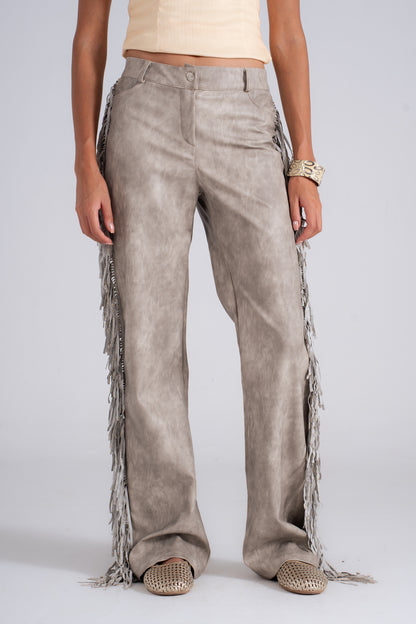 Leather Pants with Fringes