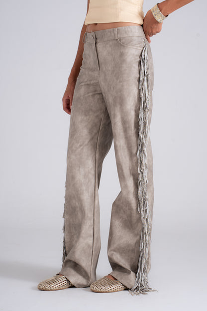 Leather Pants with Fringes