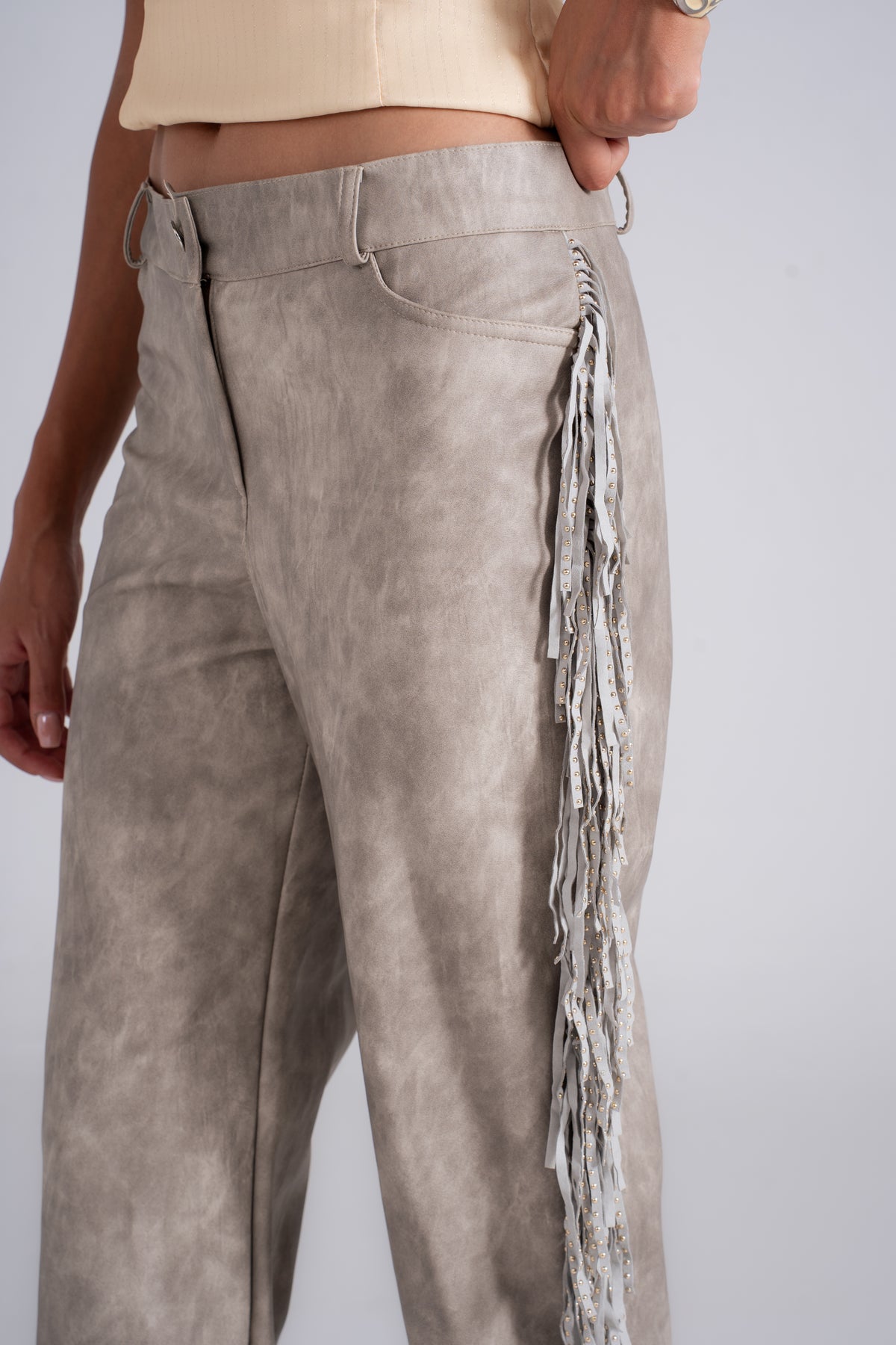 Leather Pants with Fringes