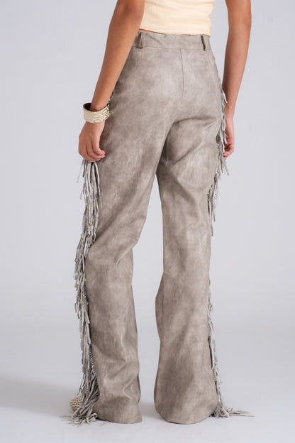 Leather Pants with Fringes