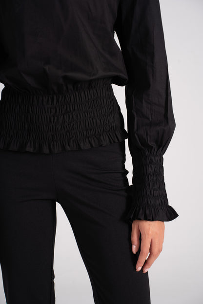 Poplin Top with shirred Waist