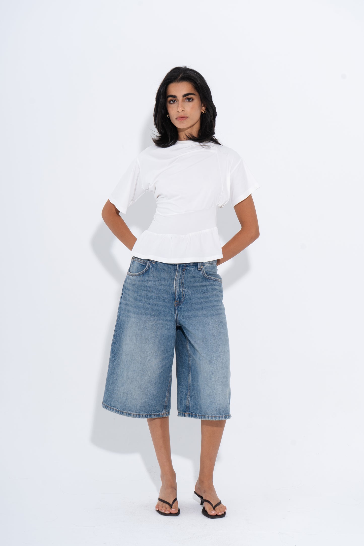 Draped White Tee