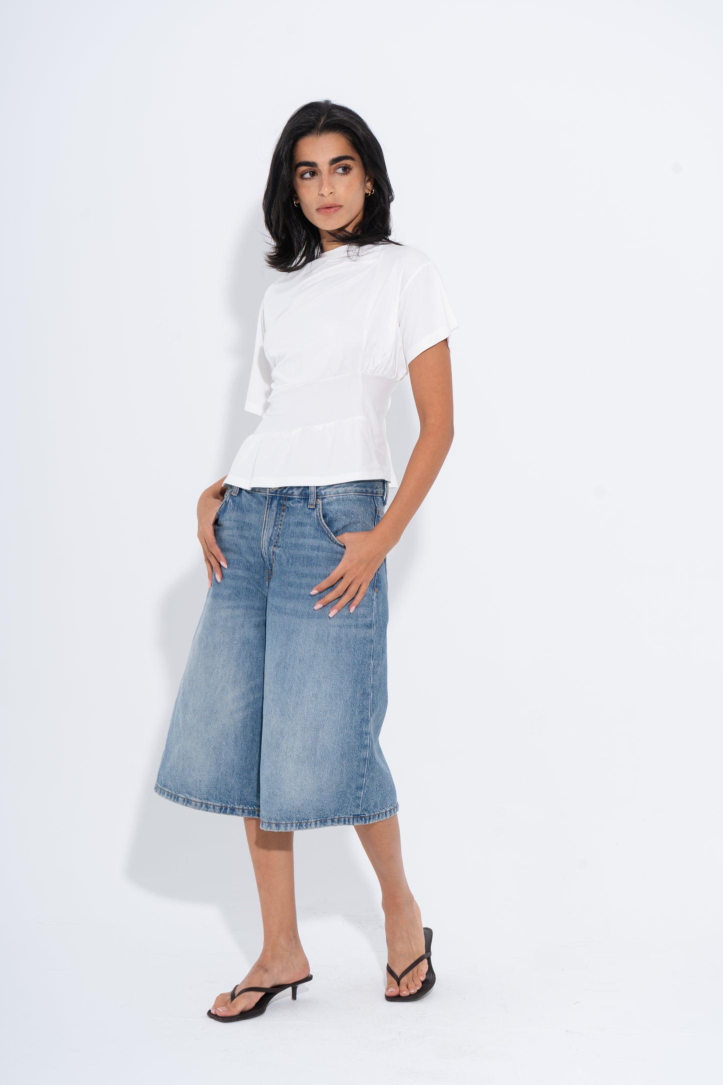 Draped White Tee