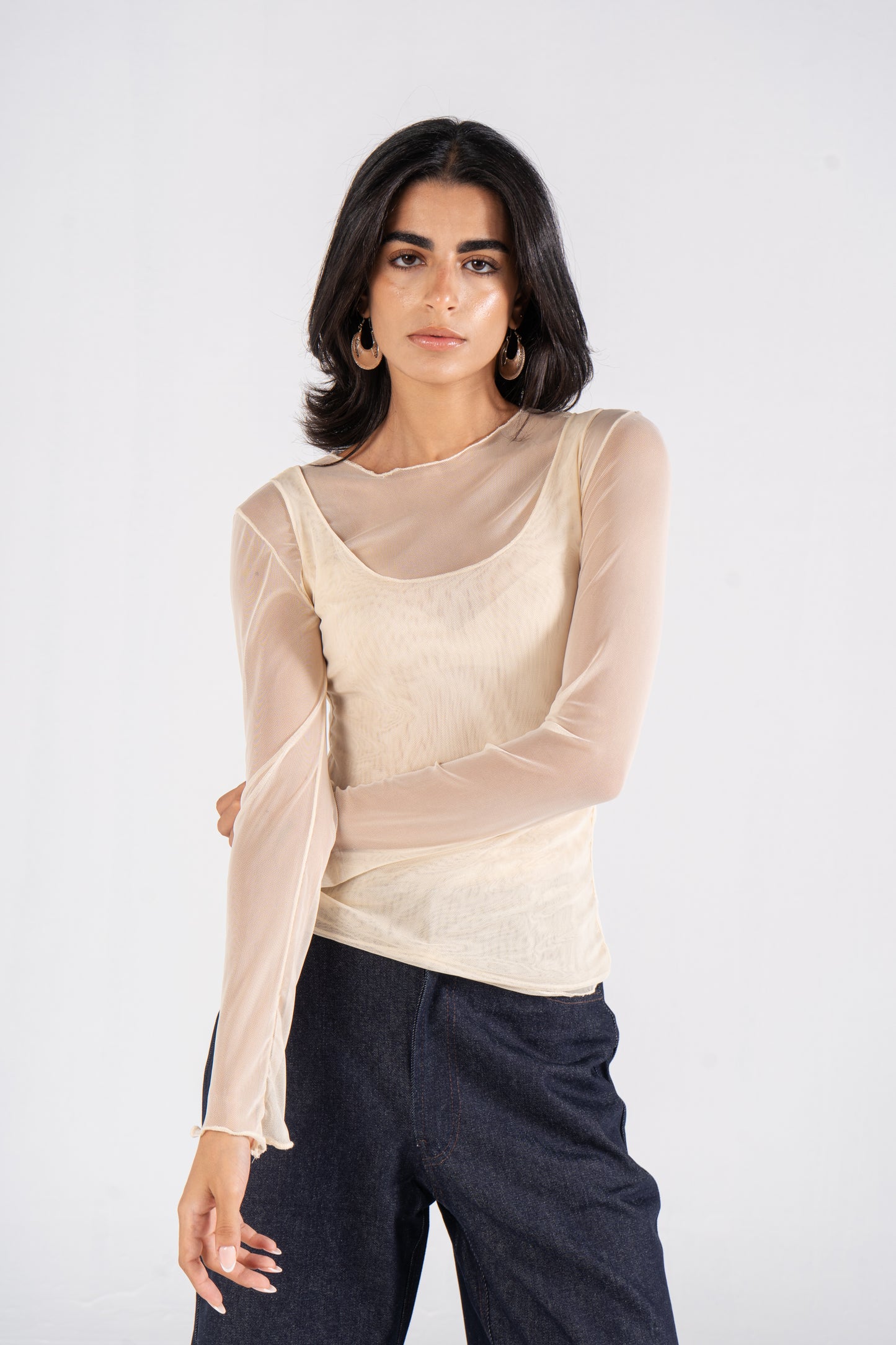 Layered Sheer Mesh Butter Yellow Duo