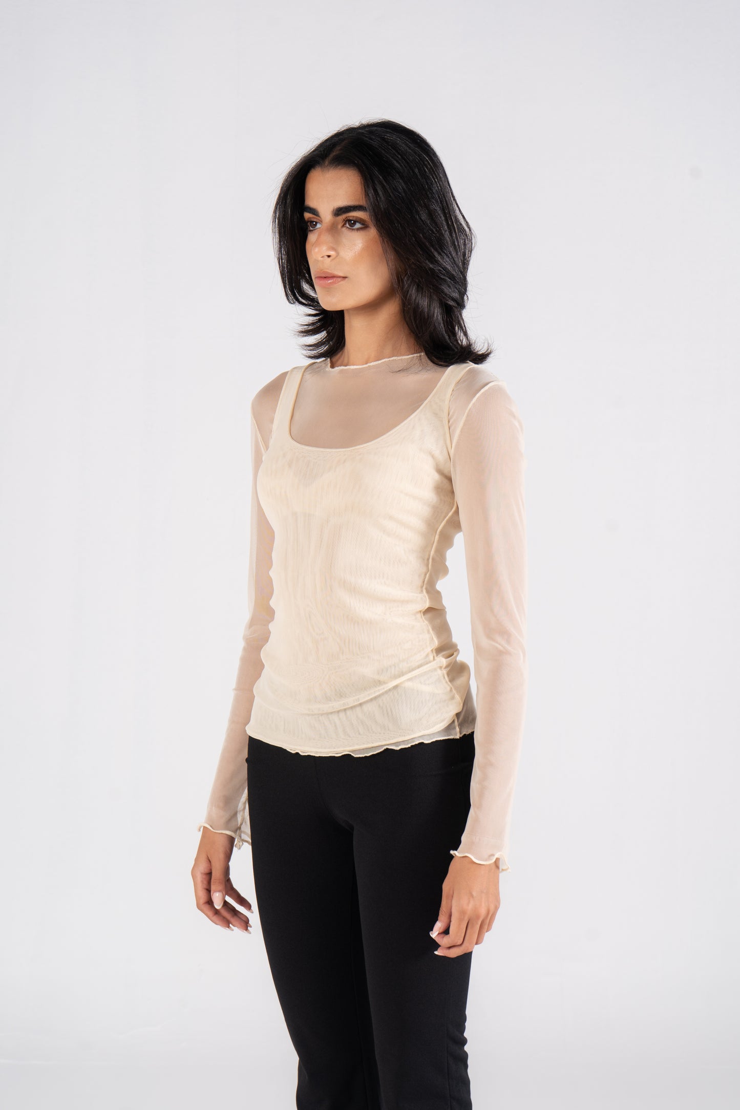 Layered Sheer Mesh Butter Yellow Duo