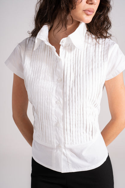Pleated Shirt Short Sleeve