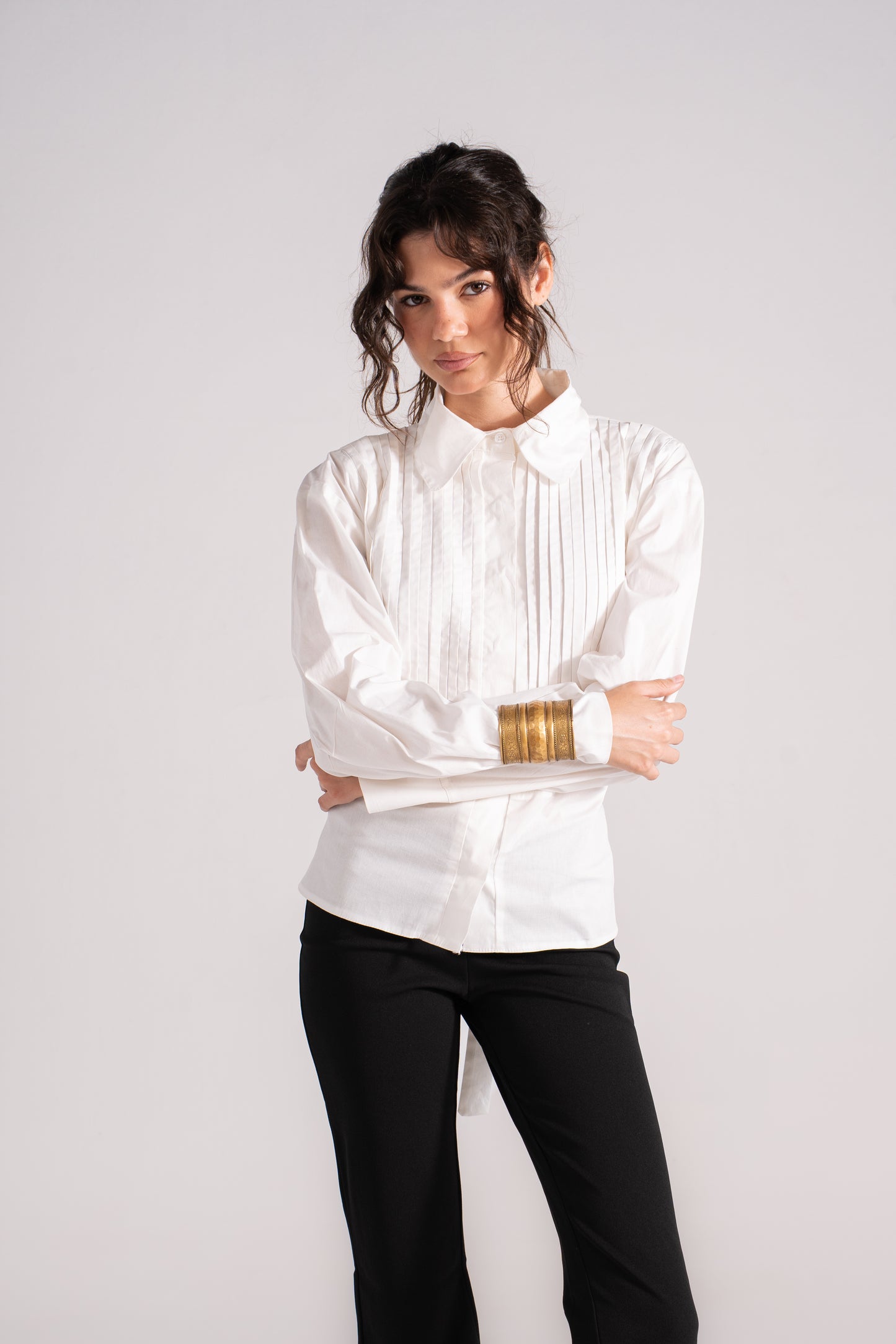 Pleated Shirt Long Sleeve