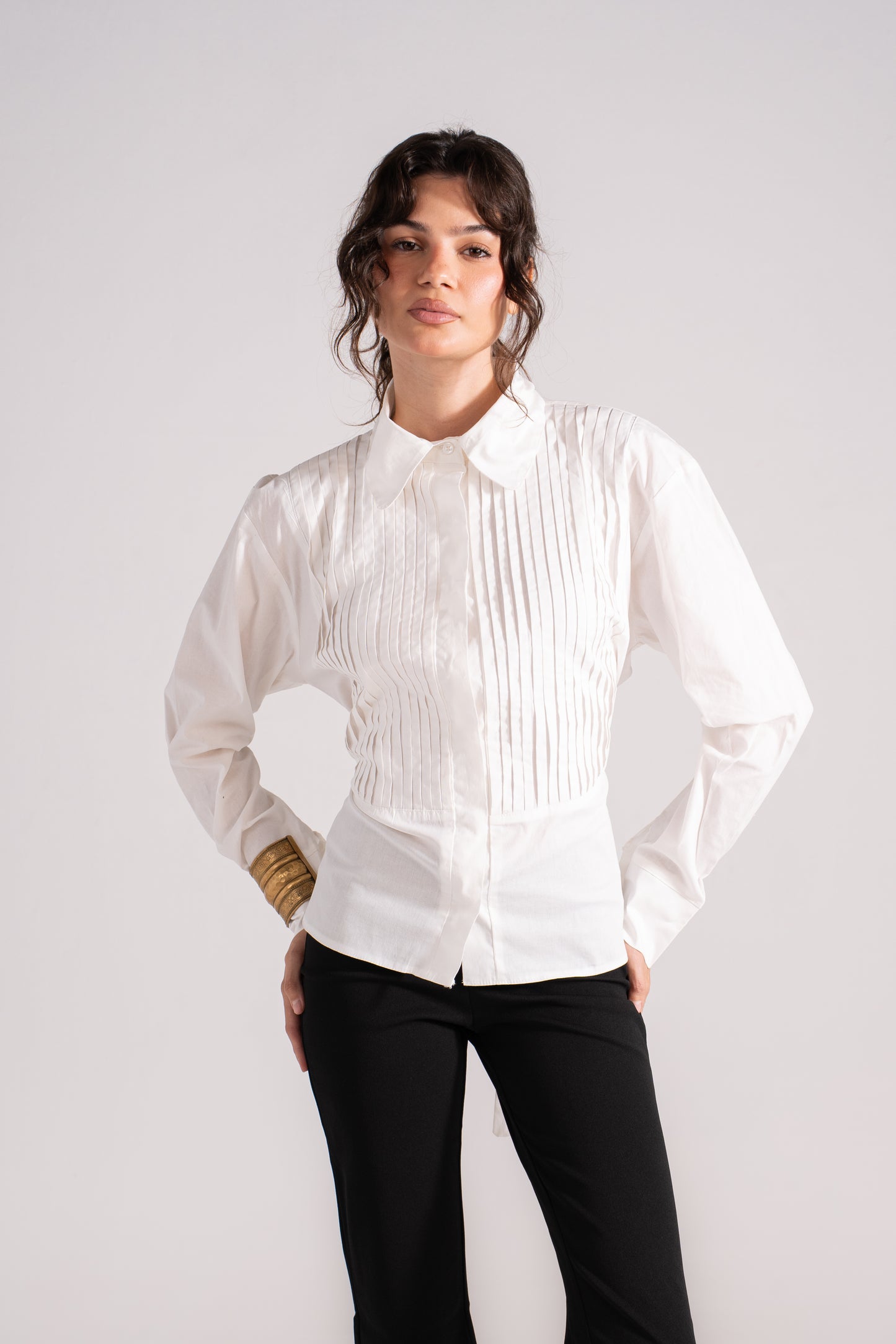 Pleated Shirt Long Sleeve