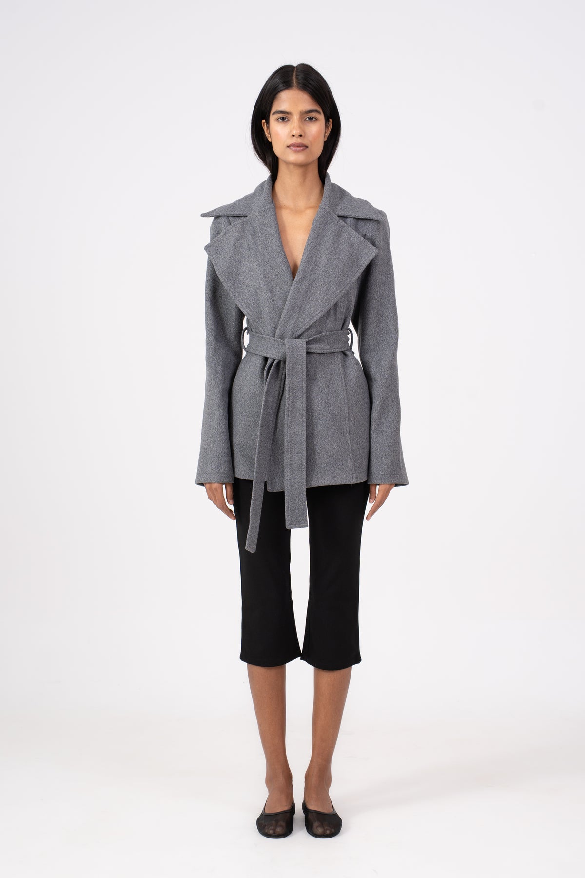 Belted Grey Jacket Wool
