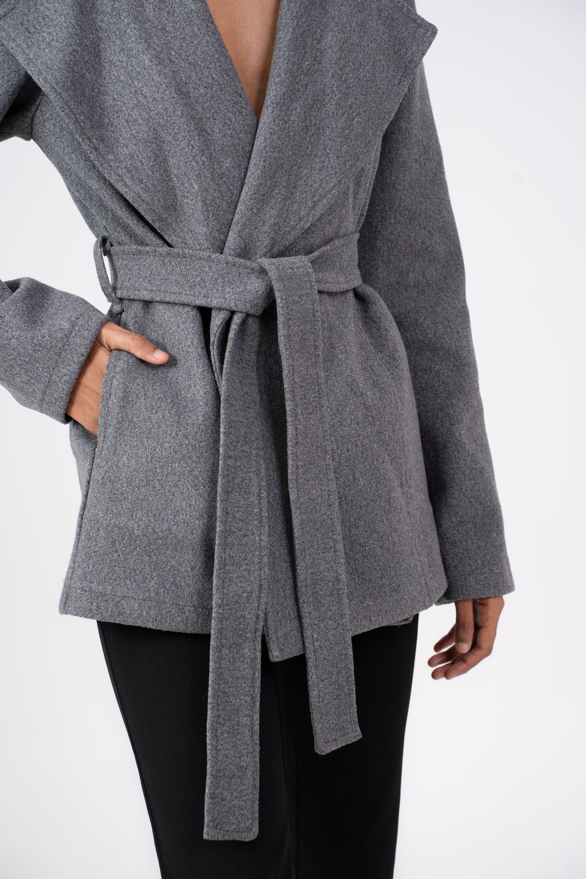 Belted Grey Jacket Wool
