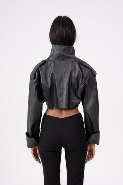 Leather Cropped Shrug