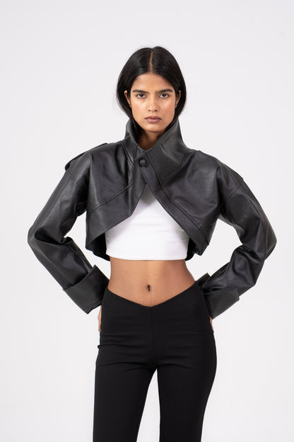 Leather Cropped Shrug